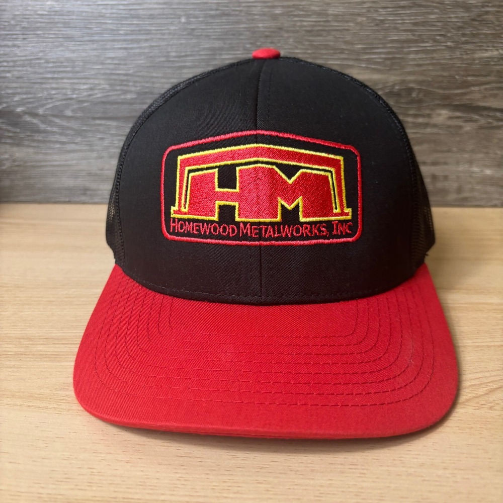 Homewood Metalworks Inc Hat Cap Snap Back Black Red Adjustable